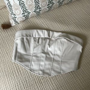 Cream Vegan Leather Corset